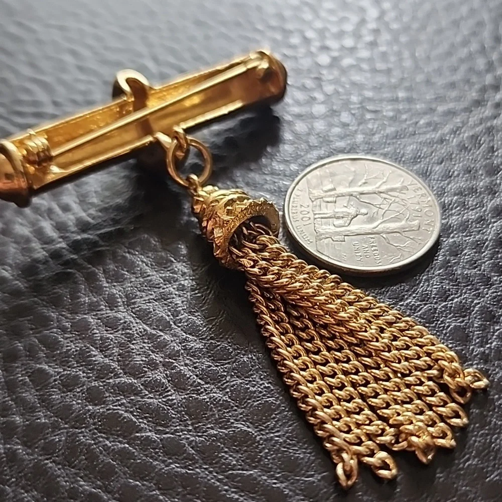 VTG Gold Tassel Brooch - Picture 7 of 7